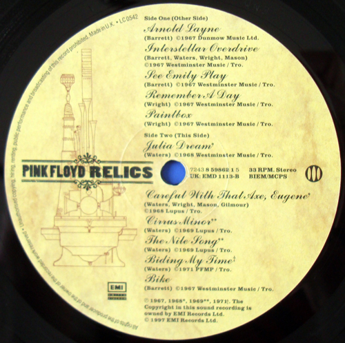 Pink Floyd  Relics  1971  Psychedelic Rock - Side B.jpg