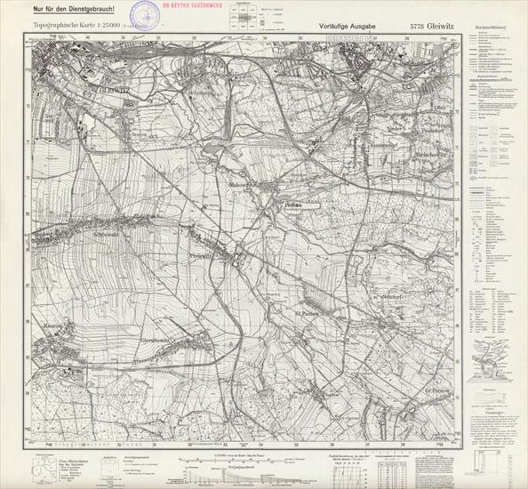 Niemieckie mapy Messtischblatt - 5778 Gleiwitz Gliwice 1940r.jpg