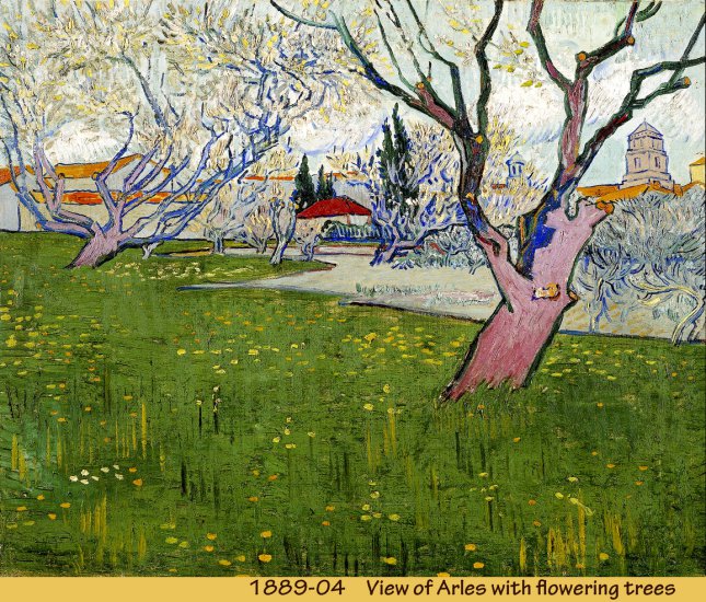 3. Arles 1888 -89 - 1889-04 05g - View of Arles with flowering trees.jpg