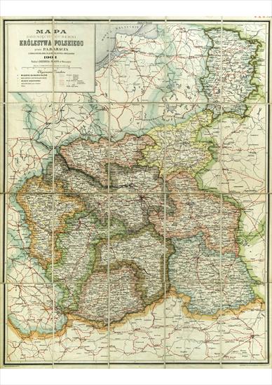 Mapy, plany, geografia i okolice - Mapa dziesięciu guberni Królestwa Polskiego 1901.jpg