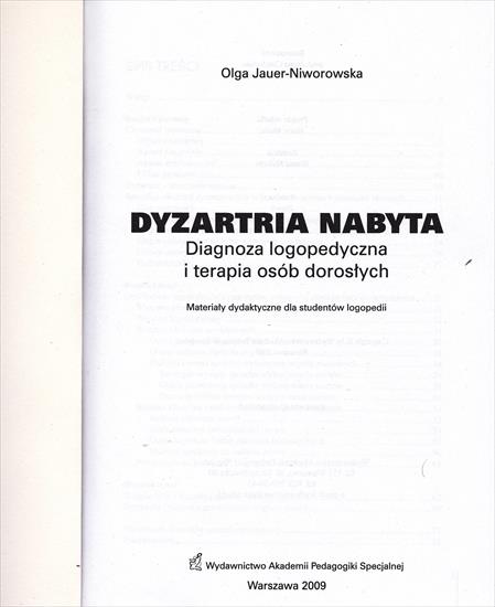 Dyzartria nabyta. Diagnoza logopedyczna i terapia osób dorosłych - Olga Jauer-Niworowska1 - IMG.jpg