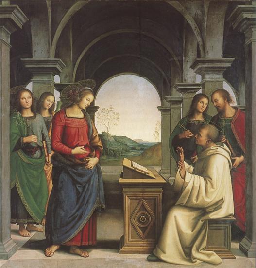412 art pictures - 207. perugino apparition of the virgin to st. bernard 1490-4.jpg