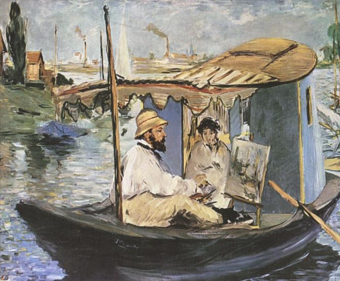 Obrazy - 103. Edouard Manet Monet Painting in the Studio Boat 1874.jpg