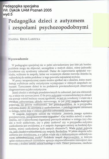 Kruk-Lasocka - Pedagogika dzieci z autyzmem i zespołami psychozopodobnymi w Dykcik - Pedagogika specjalna - 275.jpg