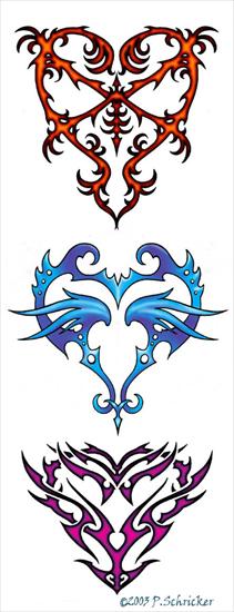 wzory tattoo - Three_Hearts_-_Tribal.jpg
