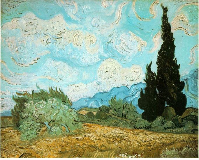 Gogh, Vincent van 1853-1890 - van Gogh Wheat field with cypresses, 1889, 51.5 x 65 cm, Pri.jpg