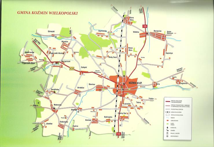 Koźmin Wlkp - Gmina Koźmin mapa.jpg