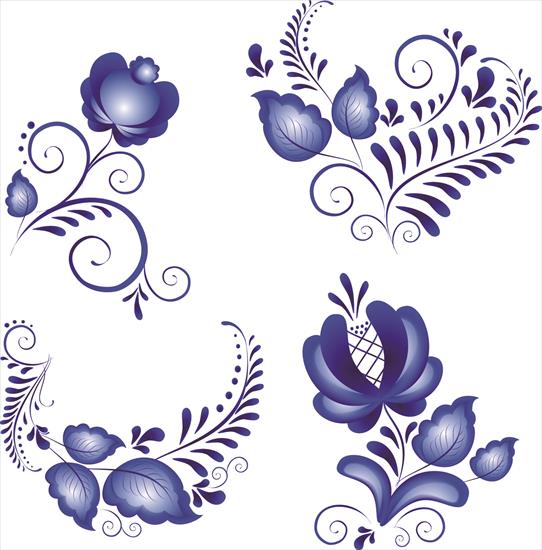 photoshop - Shiny blue flower ornaments vector material 2.jpg