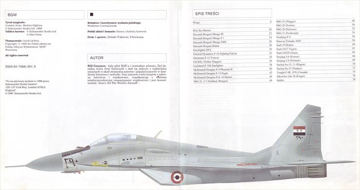 Książki o modelarstwie i majsterkowaniu - Współczesne samoloty myśliwskie - spis treści.jpg