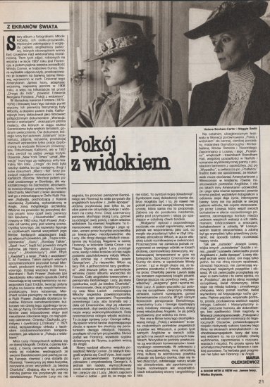 Recenzje i opisy ... - Room with a View Pokój z widokiem 1986, reż. Jame...lian Sands, Rupert Graves. Film nr 14, 5 IV 1987.jpg