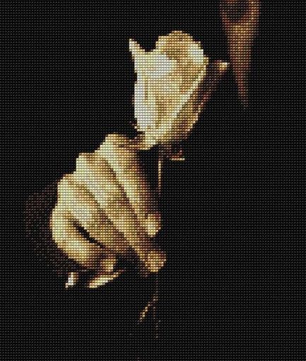 Kanwa czarna - róża dla ciebie sepi.JPG