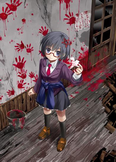 Blood gore suicide - bloody hand anime wal.jpg