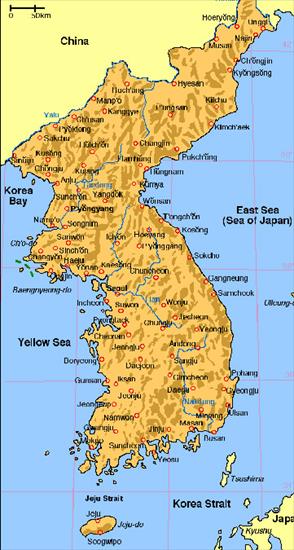 Mapy współczesne świat - korea-map.jpg