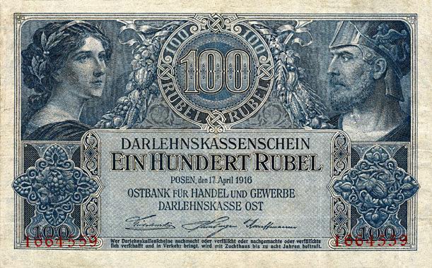 Ostbank fr Handel und Gewerbe - Poznań 1916 - 100RbO16A.jpg